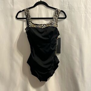 One Piece Swimsuit, by Roxanne, Black, NWT, Womens Size 10, 34C